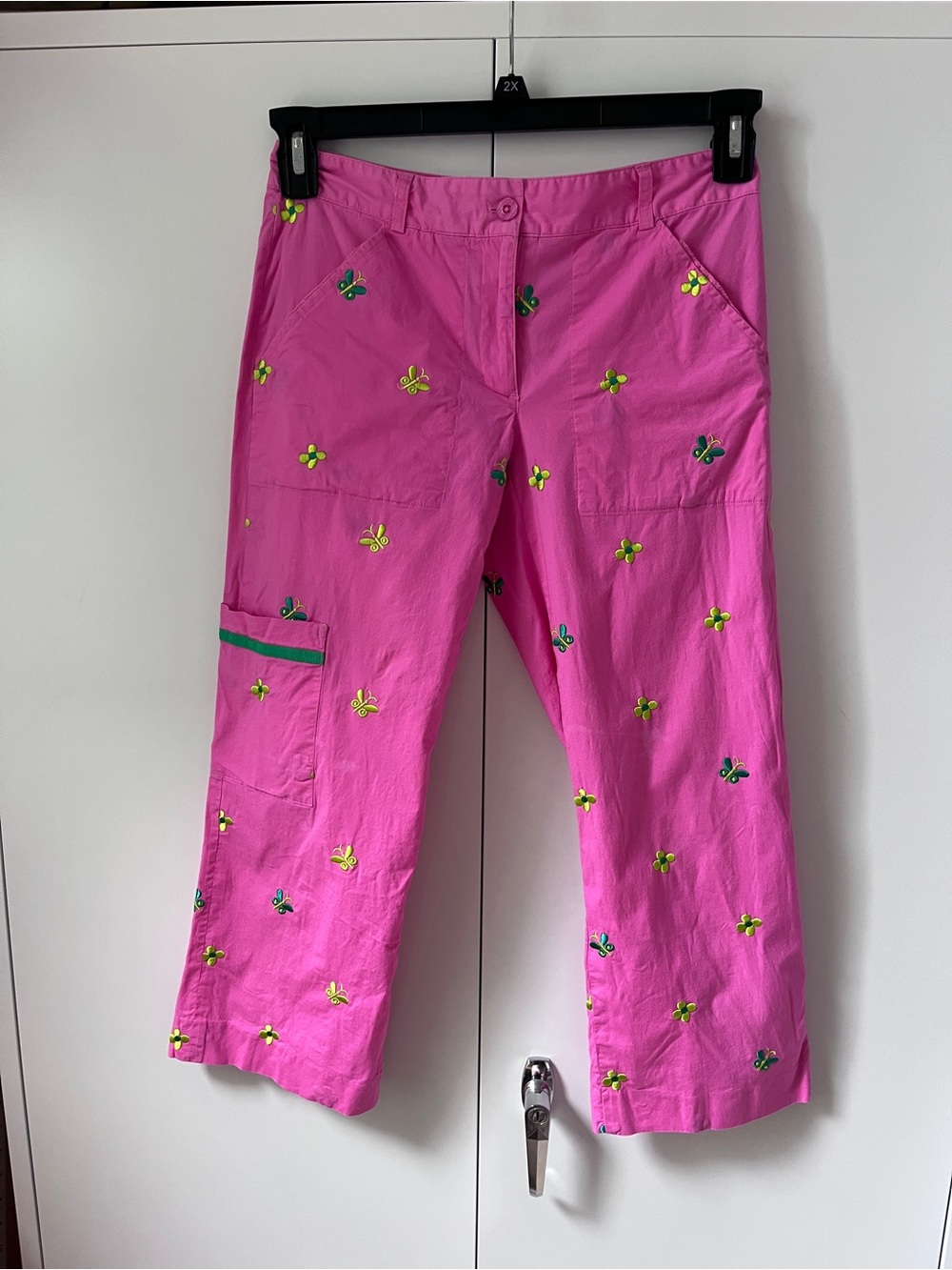 Lily Pulitzer embroidered butterfly pink capri pants